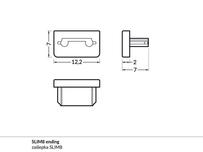 Koncovka WIRELI SLIM8 stříbrná, pár