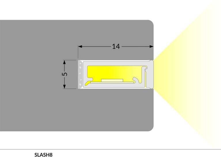 Profil WIRELI SLASH8 opal plast, 2m (metráž)