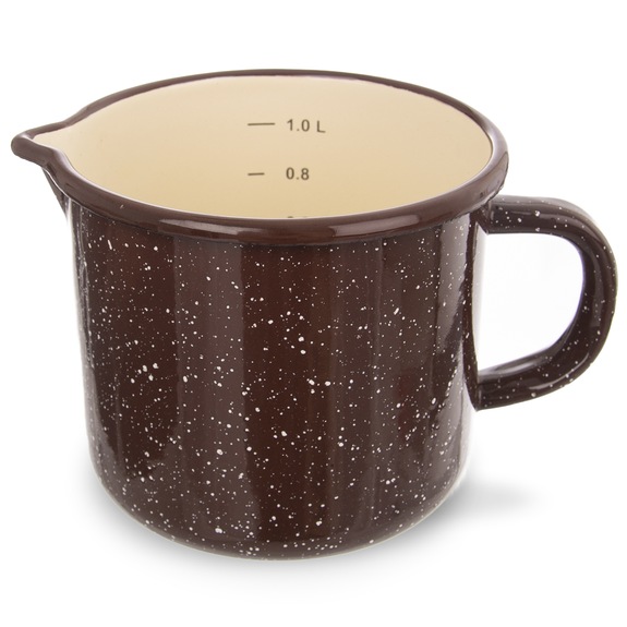 Hrnek smalt BROWN 1,2 l, pr. 12 cm