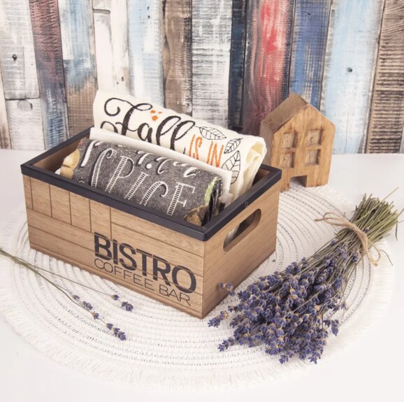 Bedýnka dřevo/kov Bistro 20x13x8,8 cm