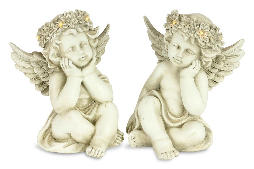 Anděl POA046 dekorace z polyresinu s LED světlem, mix 2 tvarů, cena za 2 ks