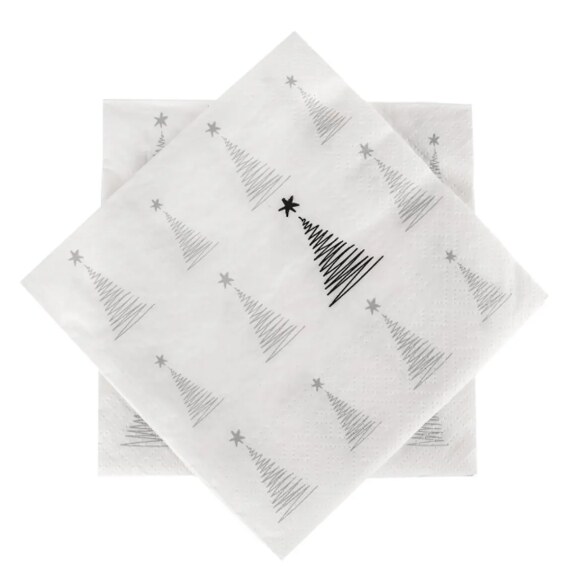 Ubrousek papír STROMEK 20 ks 33x33 cm stříbrná