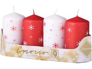 Emocio Válec 4ks 50x90 mm Vločky mix, svíčky