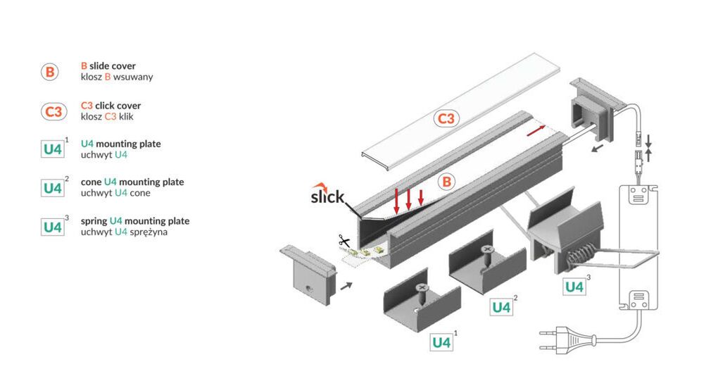 Profil WIRELI SMART-IN16 BC3/U4 stříbrný elox, 2m (metráž)