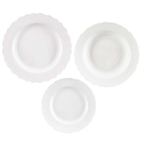 Sada jídelní porc. MONA vlnky kulatá 18 ks