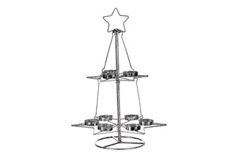 Kovový svícen ve tvaru stromku UM0241-SIL