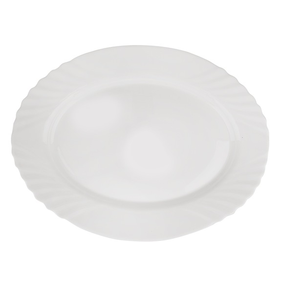 Talíř opál. sklo servírovací LUNA vlnky 23x15 cm