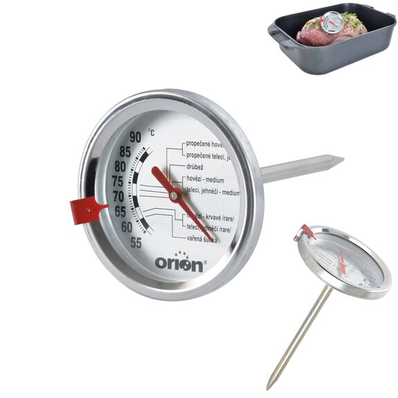 Teploměr kuch. nerez/sklo na pečení masa 12 cm